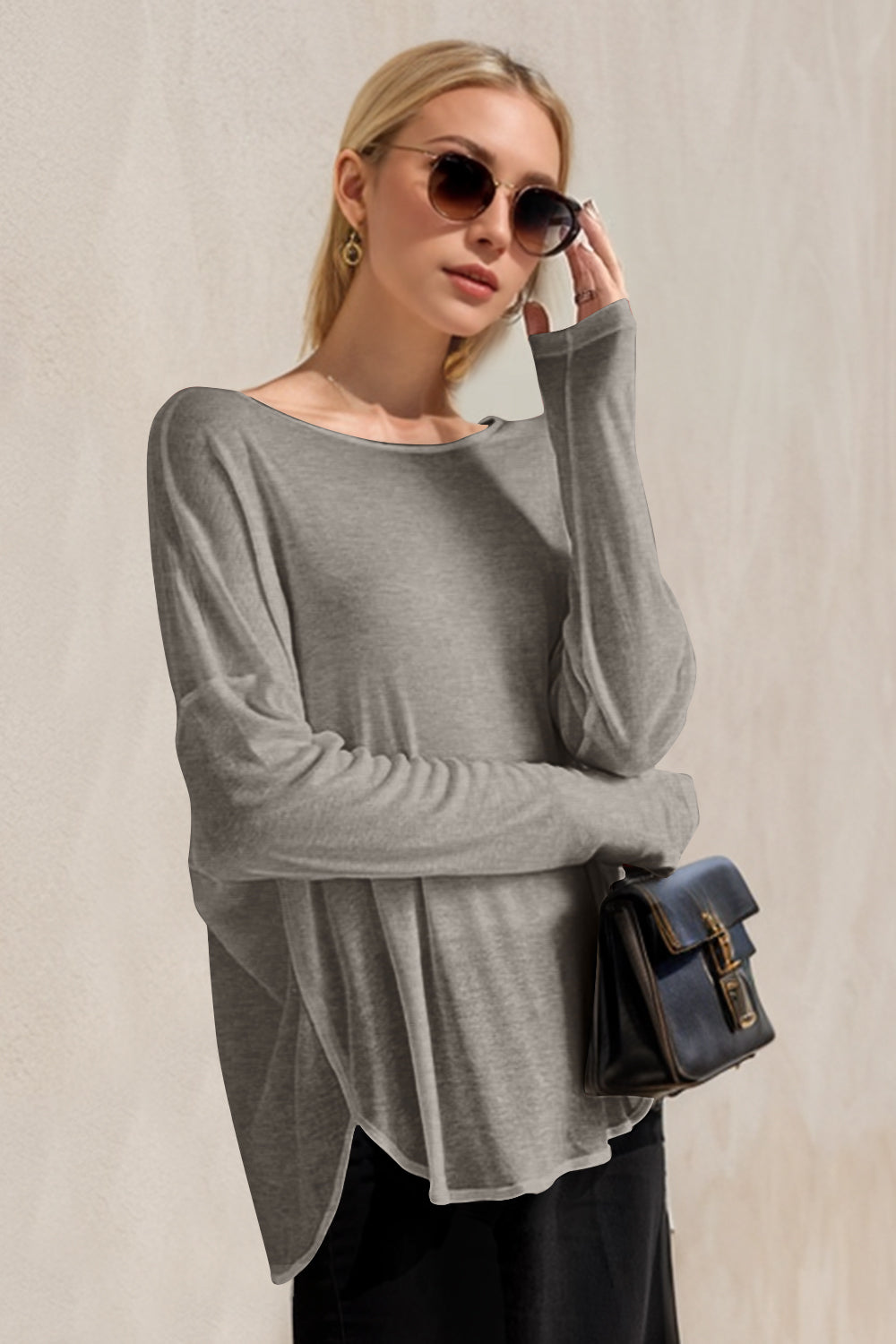 Silk Blend Long Sleeve T-Shirt