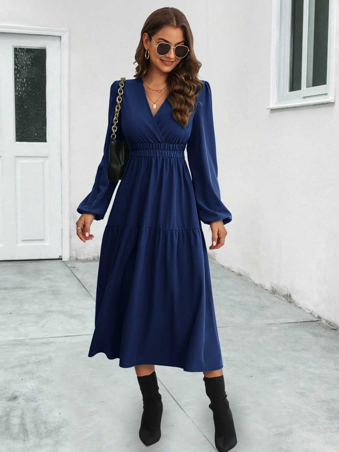 Long Sleeve Midi Office Dress