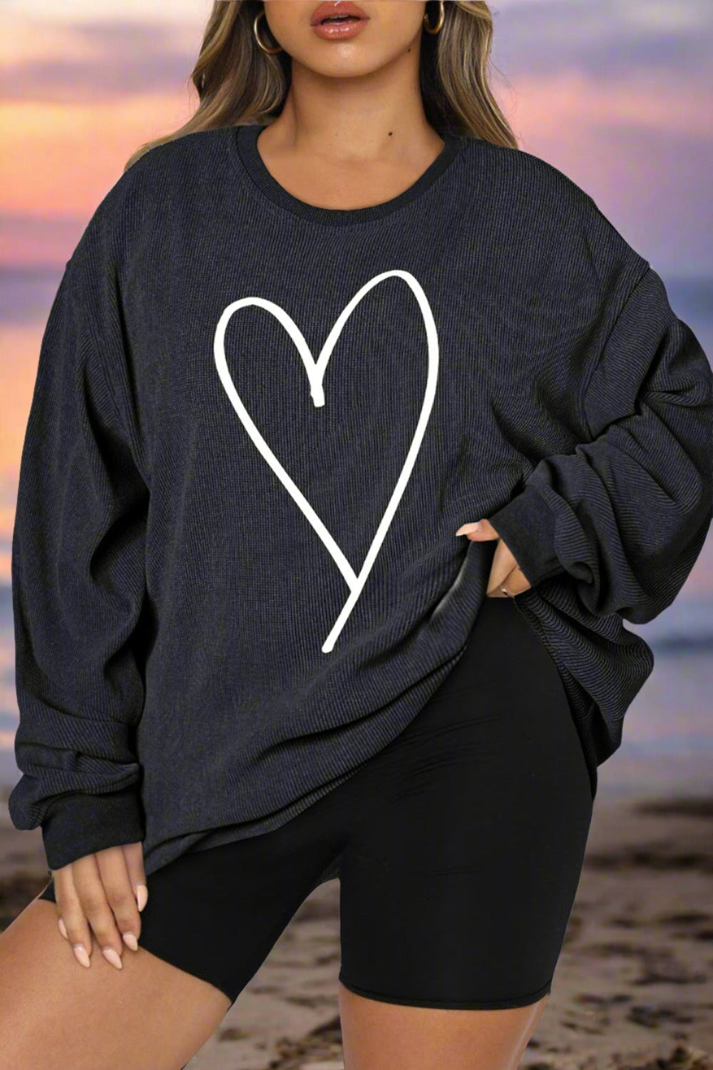 Plus Size Heart Sweatshirt