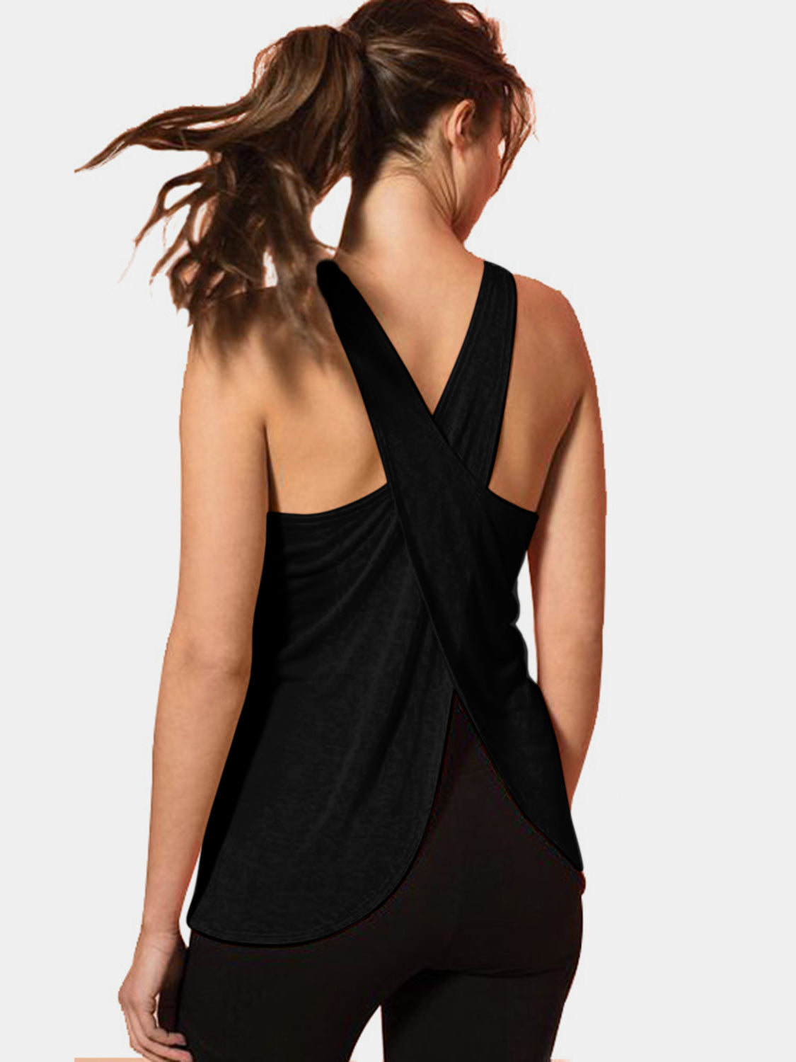 Crisscross Scoop Neck Active Yoga Tank