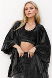 3 Piece Buttery-Soft Bra, Open Front Cardigan and Shorts Set