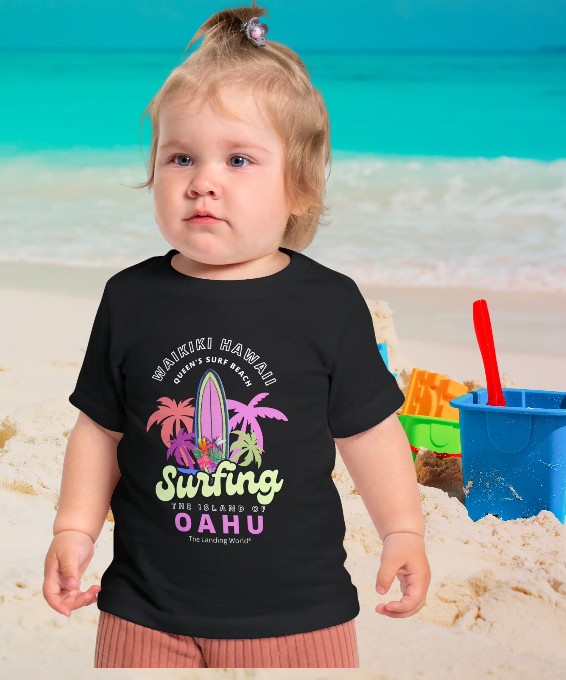 Baby Short Sleeve Oahu Hawaii Surfer T-Shirt