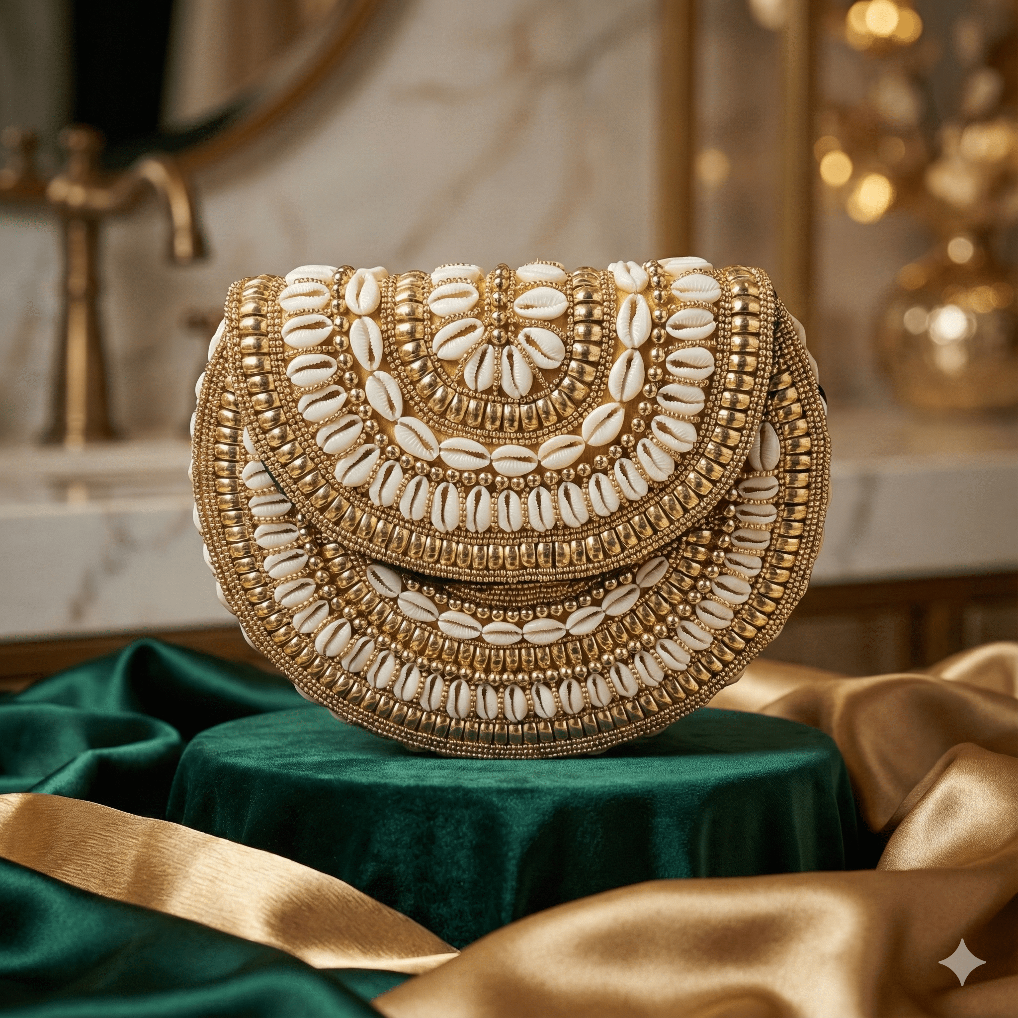 Bahari Luxe Cowry Shell Clutch - Artisan Hancrafted