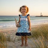 Sail away ruffle Girls Dress