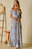 Off-Shouder Short Sleeve Beach Maxi Dress