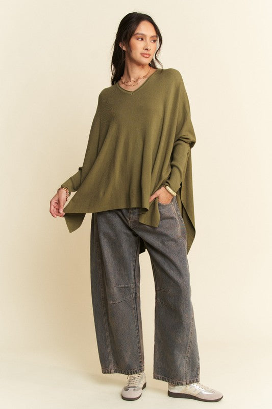 Batwing Sleeve Olive Resort Top