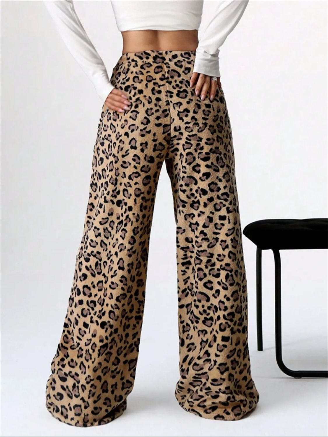 Leopard Wide Leg Plush Resort Pants