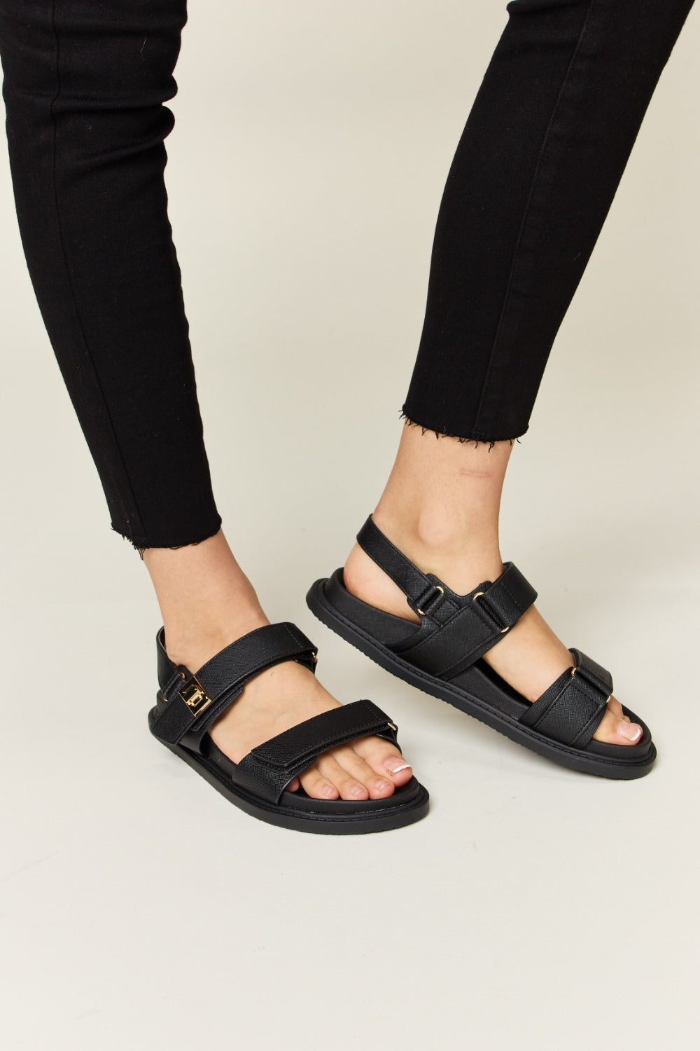 Velcro Double Strap Slingback Sandals