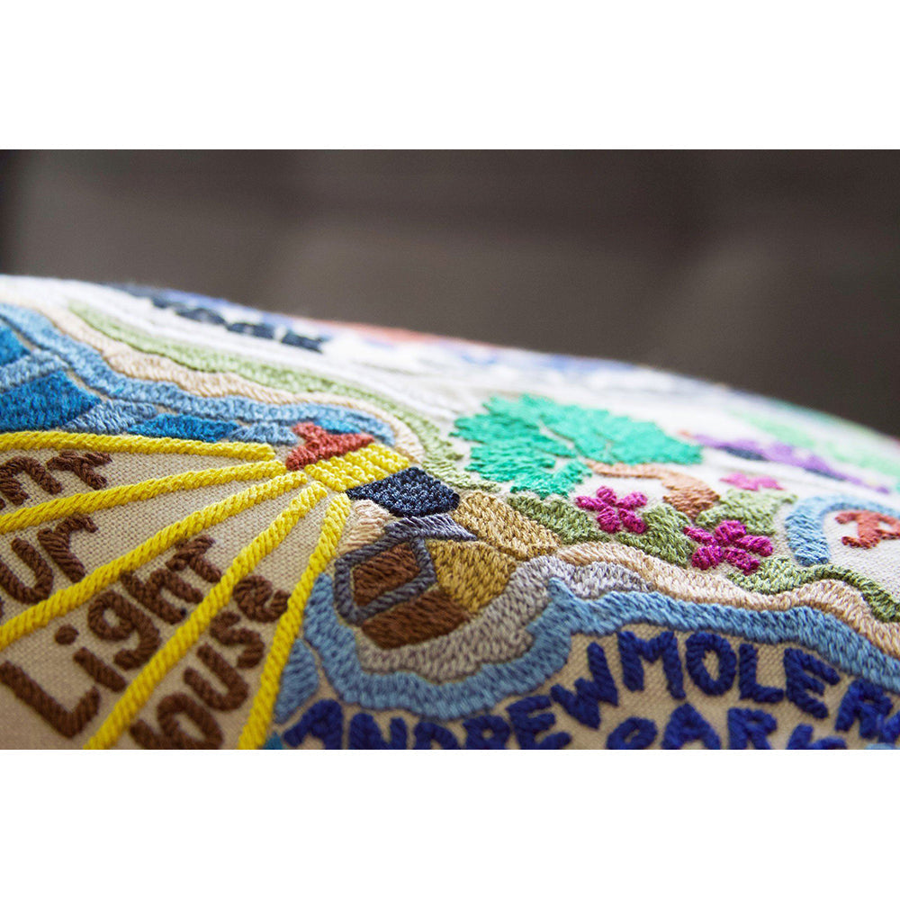 Big Sur Hand-Embroidered Pillow