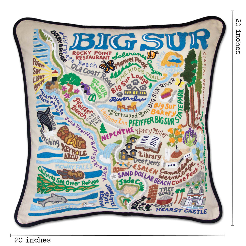 Big Sur Hand-Embroidered Pillow