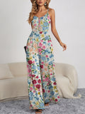 Spaghetti Strap Wide Leg Vacation Jumpsuit