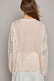 Beachy Long Sleeve Raw Edge Lace Boho Top