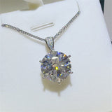 10 Carat Moissanite 925 Sterling Silver Pendant Necklace