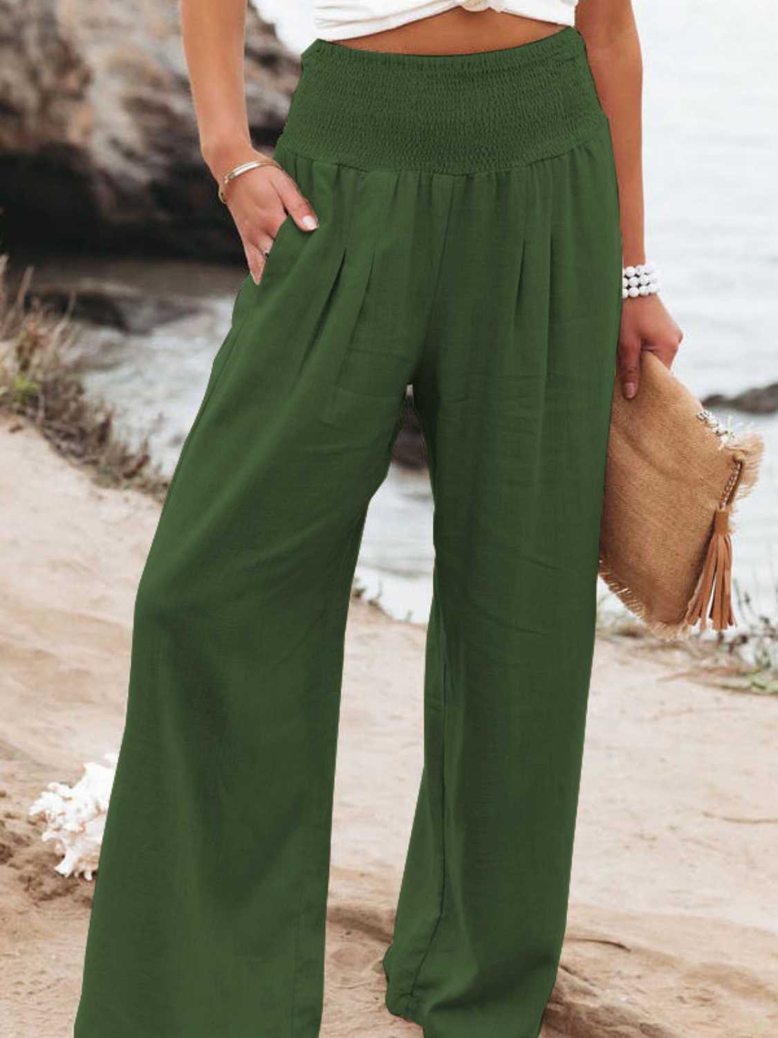 Full Size Wide Leg Beachy Pants