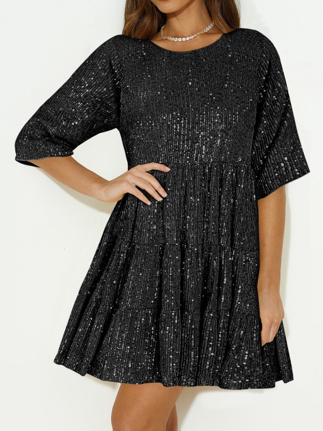 Full Size Sequin Mini Coctkail Dress