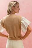 Full Size Ruffled Cute Short Sleeve Sweater