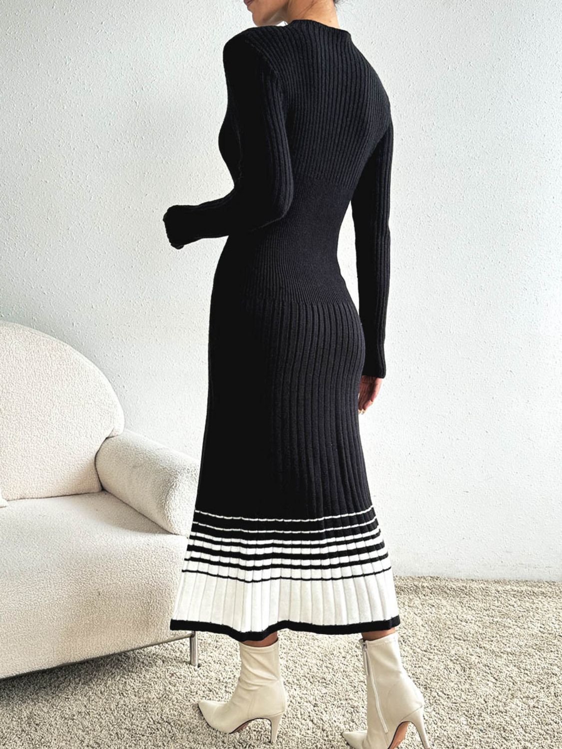 Long Sleeve Sweater Midi Dress