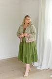 The Emily Plus Size *Reversible* Quilted Jacket in Pistachio Pink