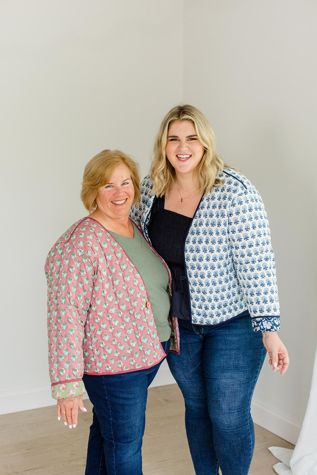 The Emily Plus Size *Reversible* Quilted Jacket in Pistachio Pink