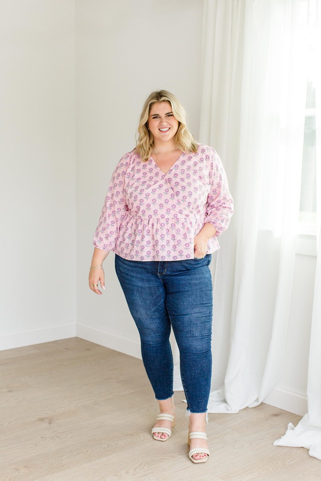 The Frances Top in Blush Haze Plus Size