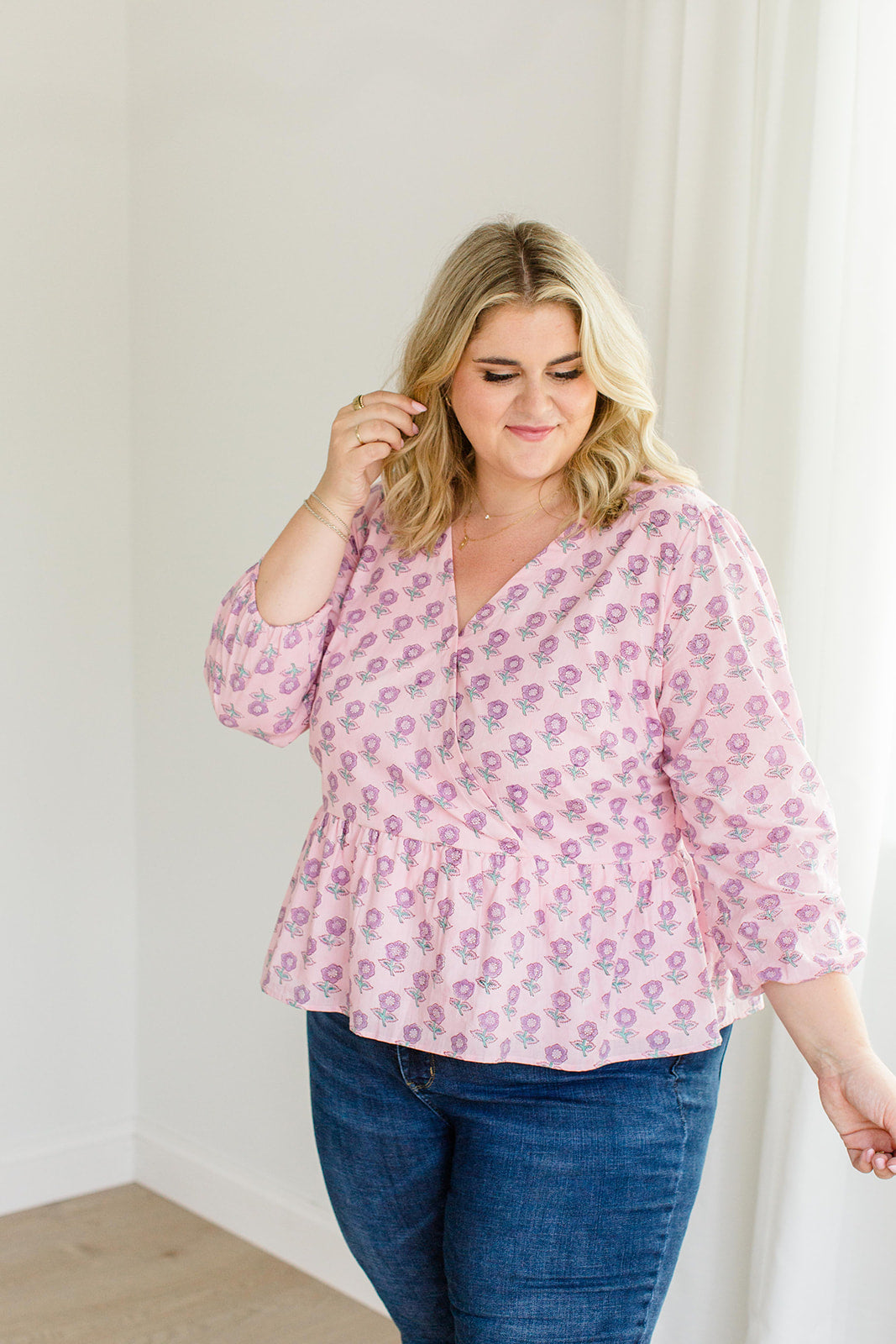 The Frances Top in Blush Haze Plus Size