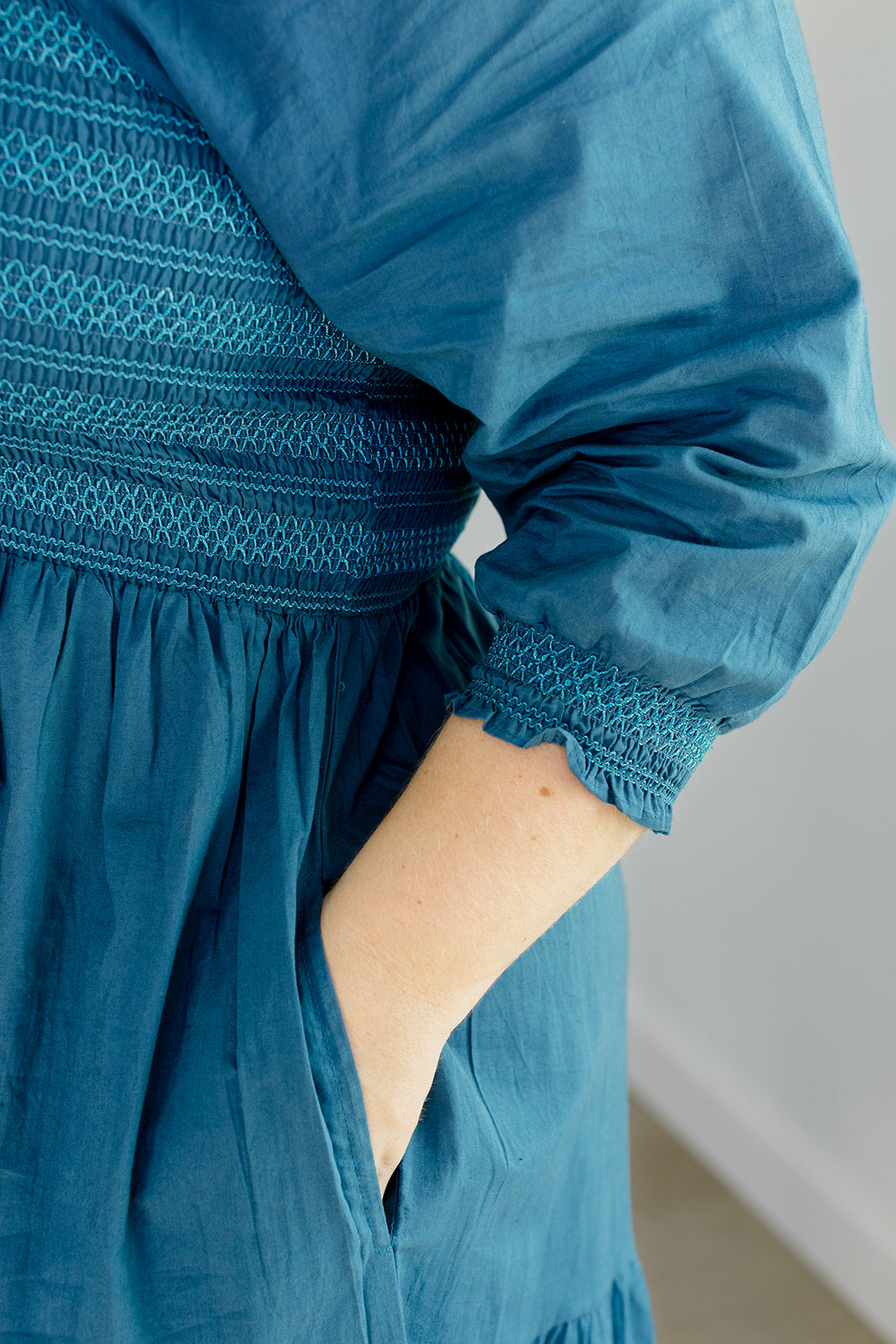 The Jenna Midi Dress in Teal Plus Size
