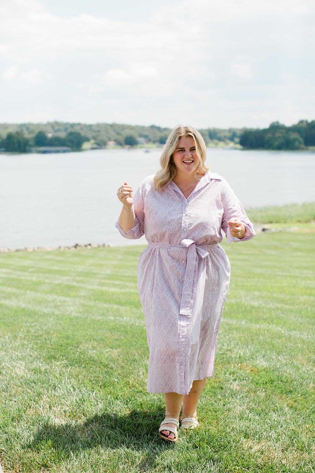 The Christine Shirt Dress in Lavender Taffy Plus Size