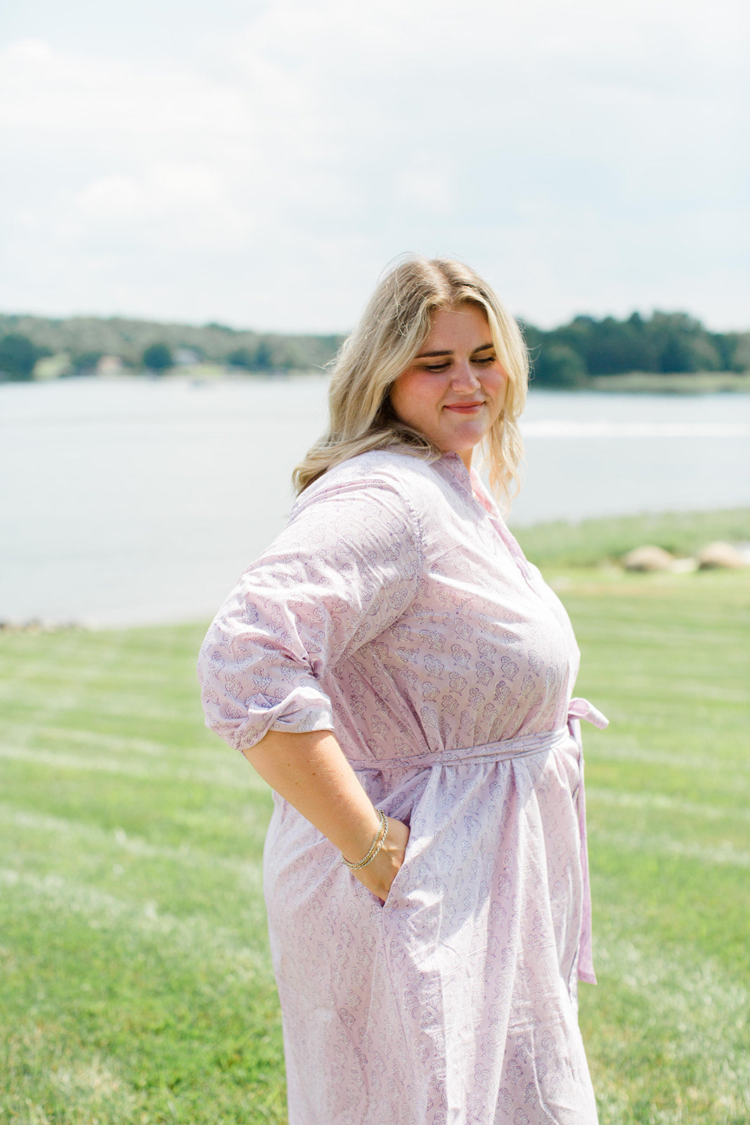 The Christine Shirt Dress in Lavender Taffy Plus Size
