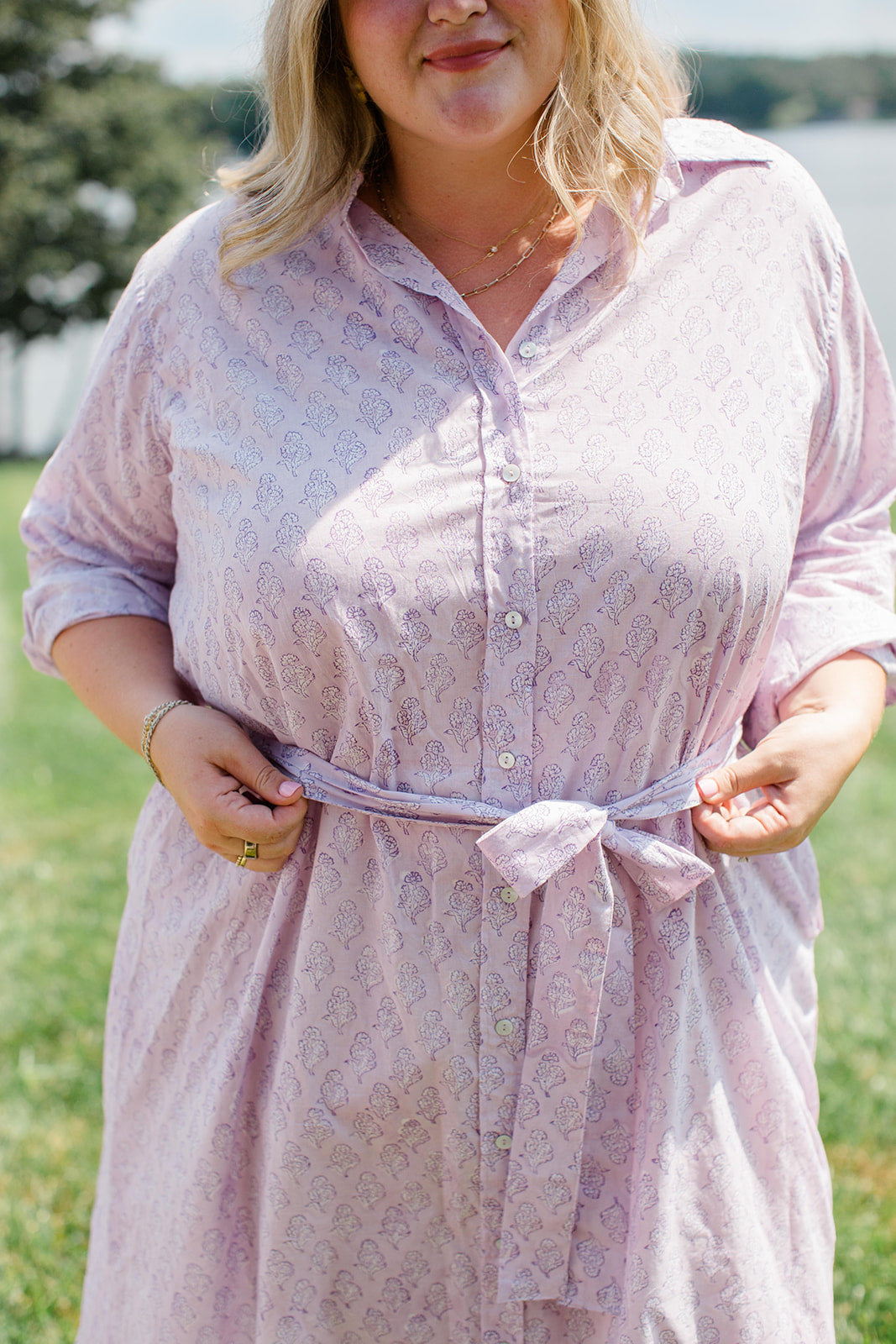 The Christine Shirt Dress in Lavender Taffy Plus Size