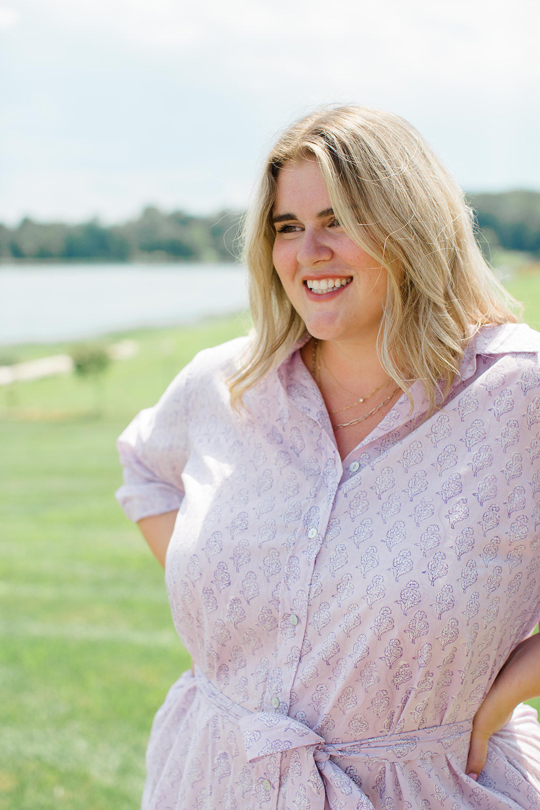 The Christine Shirt Dress in Lavender Taffy Plus Size