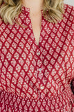 The Francesca Midi Dress in Spiced Merlot Plus Size