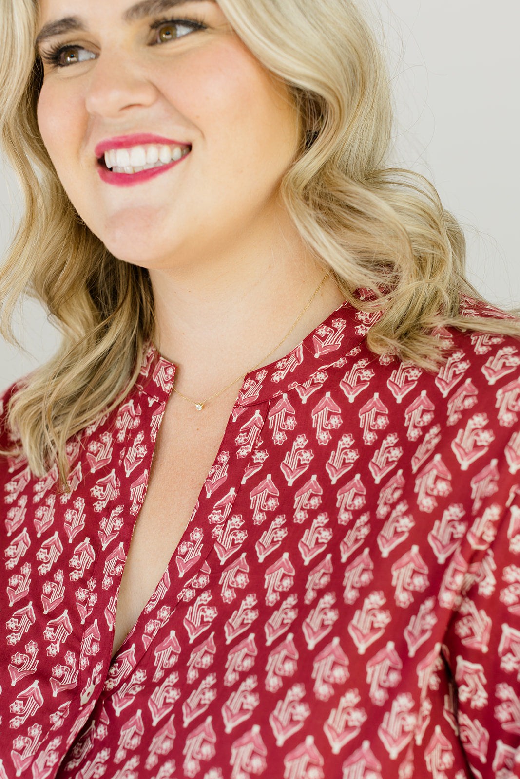 The Francesca Midi Dress in Spiced Merlot Plus Size