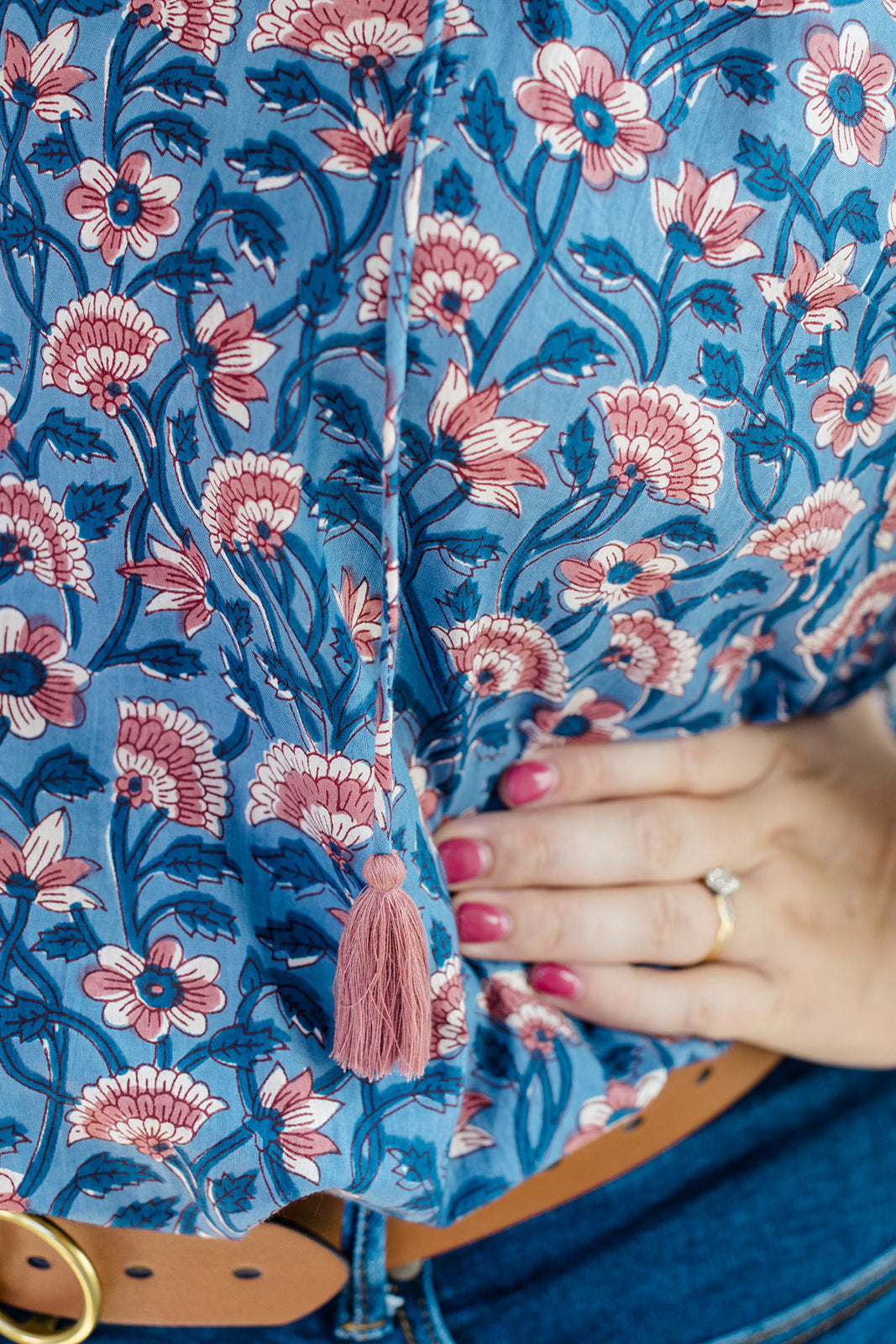 The Jess Top in Indigo Bloom Plus Size