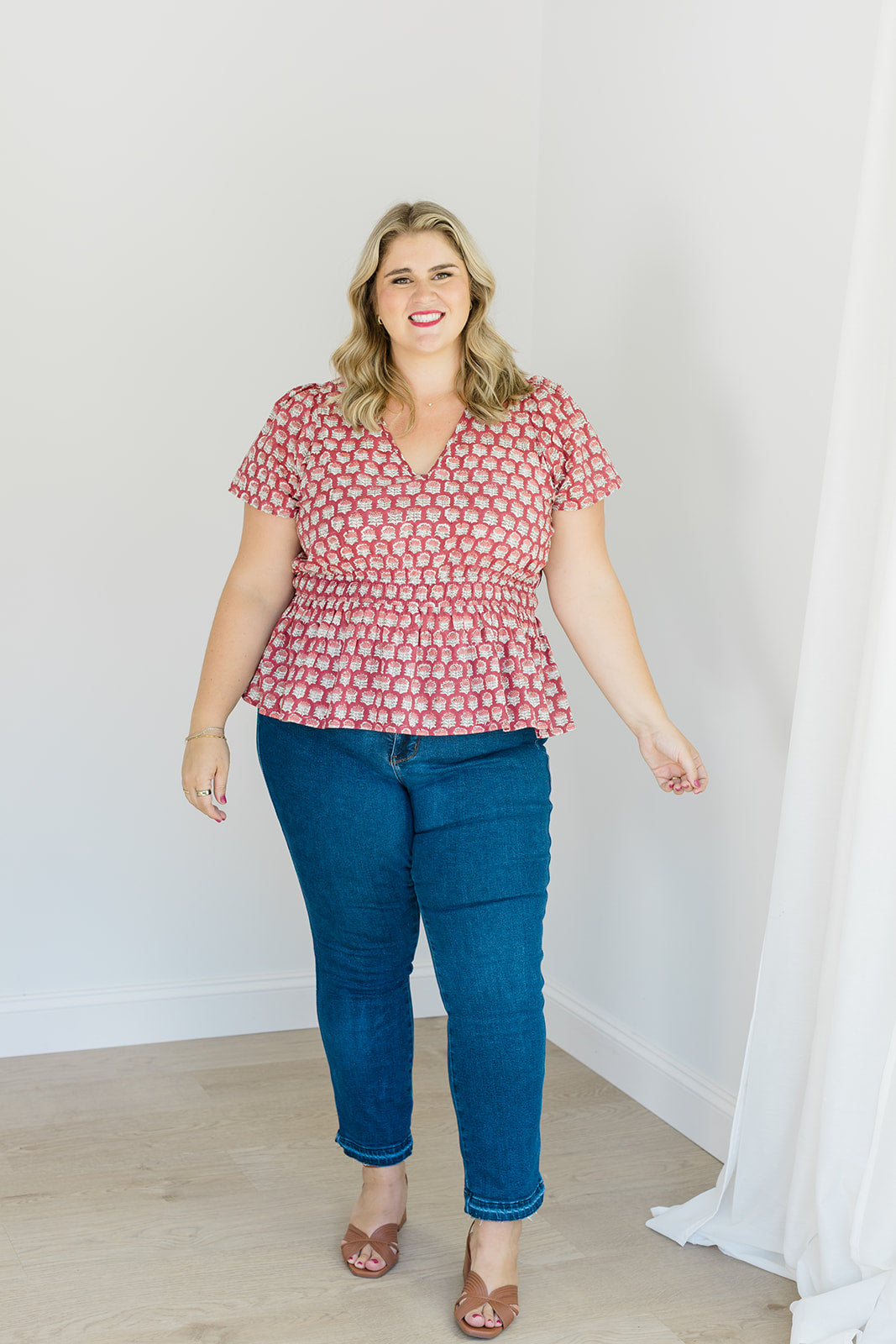 The Judy Top in Crimson Grove Plus Size
