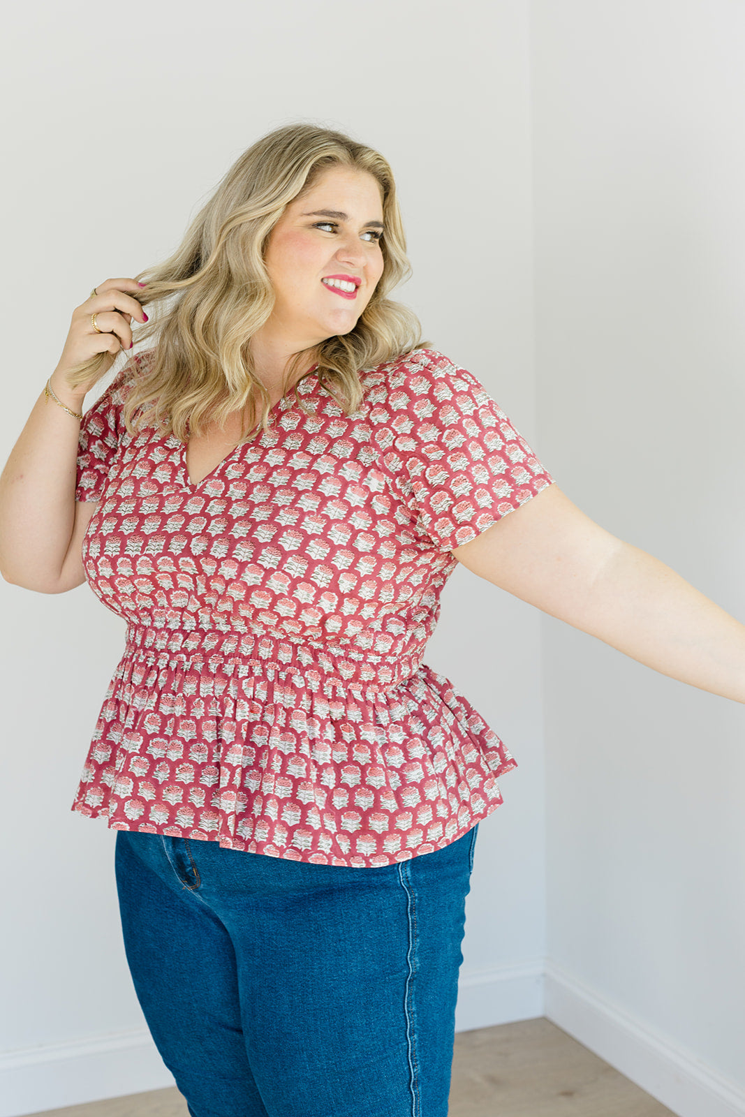 The Judy Top in Crimson Grove Plus Size