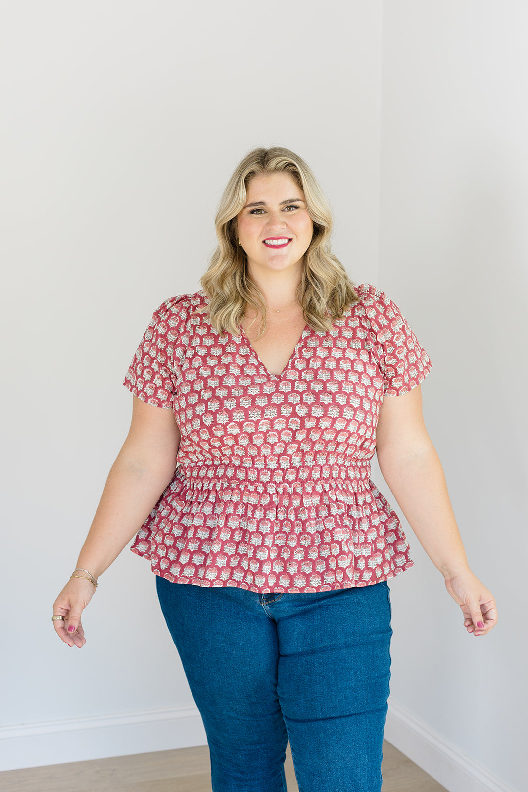 The Judy Top in Crimson Grove Plus Size