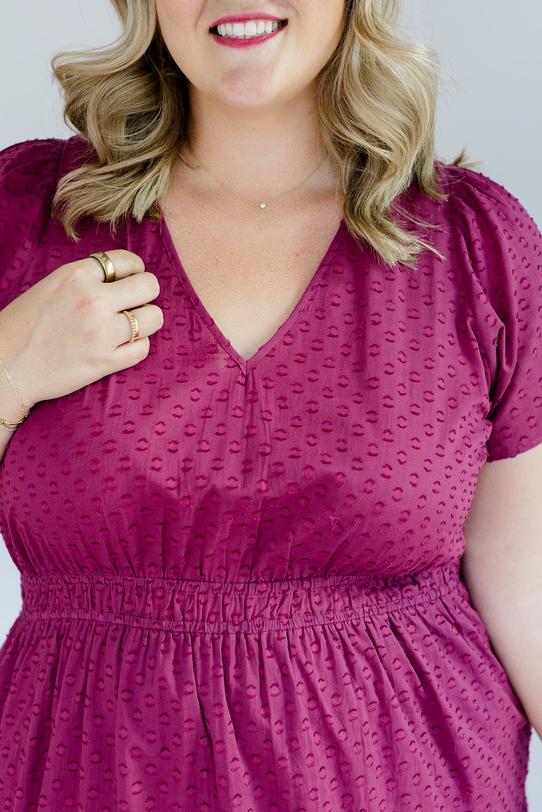 The Sarah Maxi Dress in Sugar Plum Dobby Plus Size