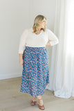 The Melissa Skirt in Indigo Bloom Plus Size