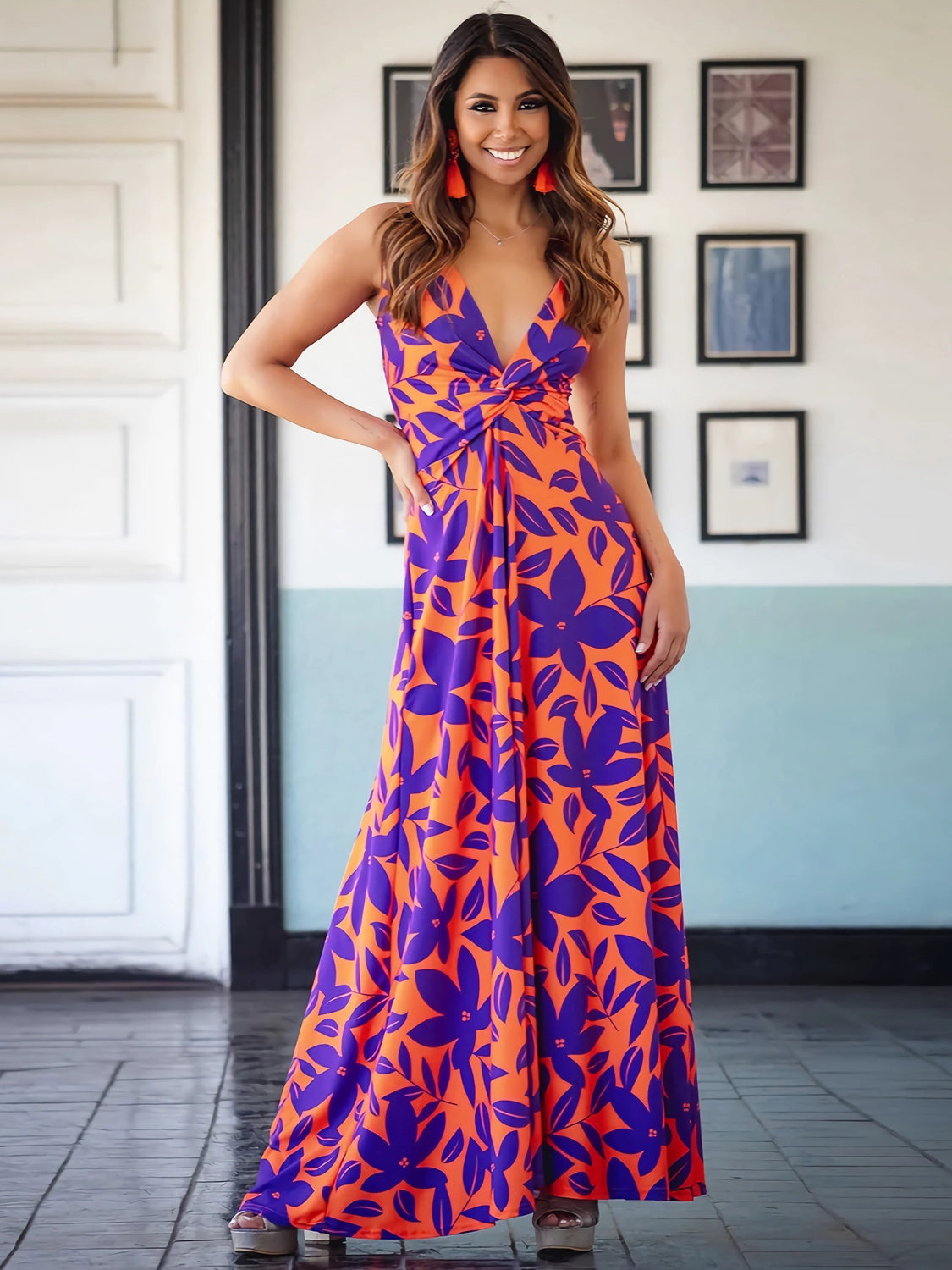 Tropical Vacation Maxi Resort Dress