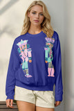 Full Size Sequin Nutcracker Long Sleeve Sweater