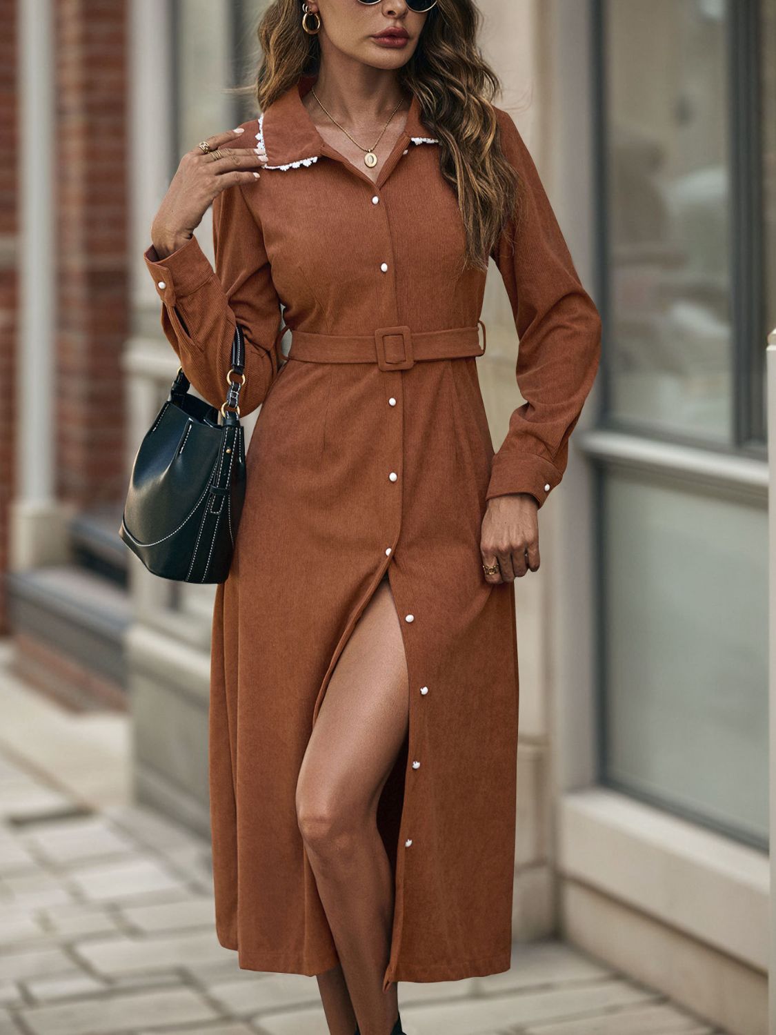 Long Sleeve Midi Office Dress