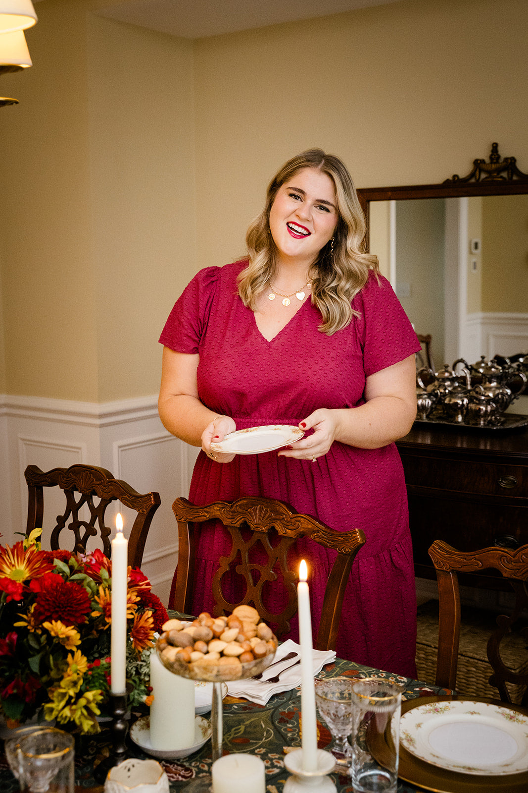The Sarah Maxi Dress in Sugar Plum Dobby Plus Size