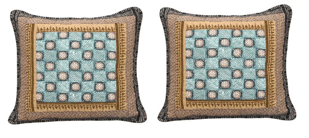 Set of Two Gallery of Roses Bohemian Cushion Covers - 2-PCS - 18" (JHW-546-CC)
