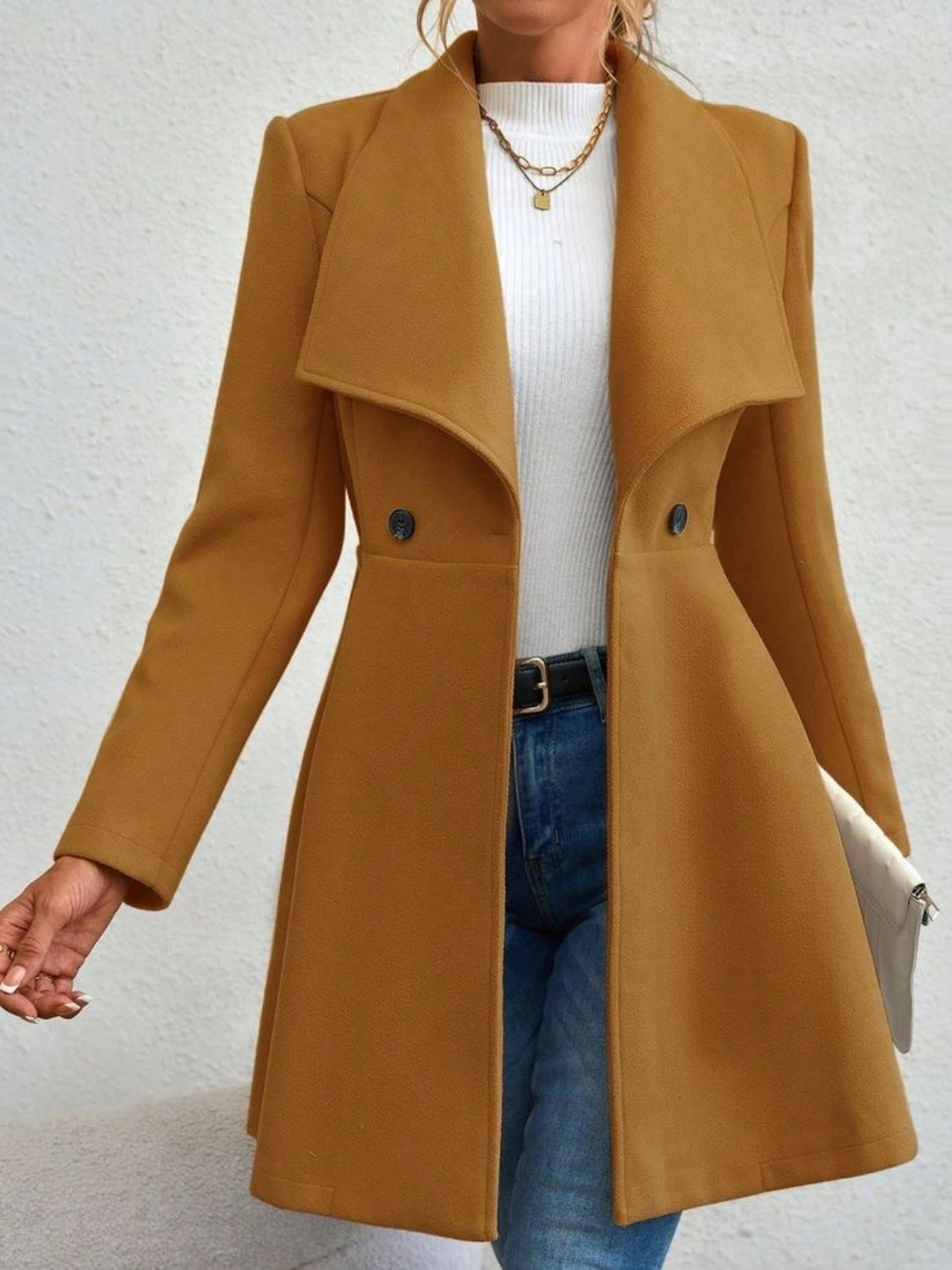 Women's Button Up Long Sleeve Coat