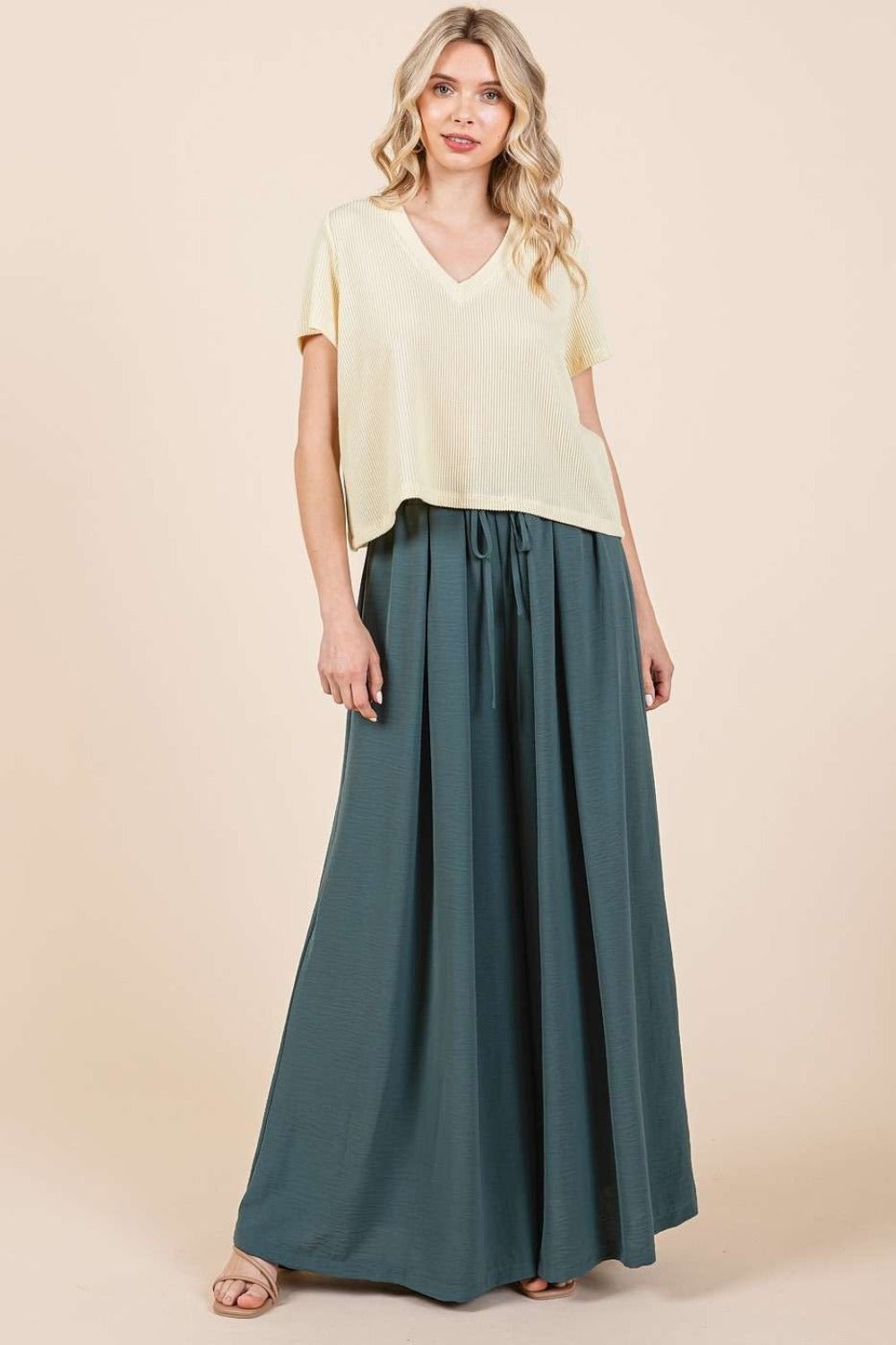 Pleated Wide Leg Resort Pants