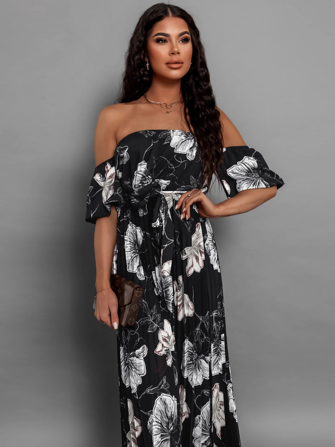 Floral Off Shoulder Resort Maxi Dress