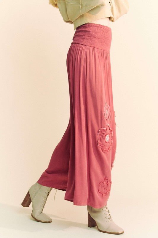 Flower Patch Wide Leg Beachy Boho Pants