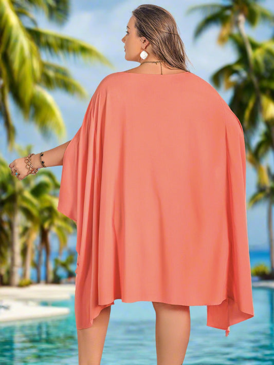 Plus Size Batwing Sleeve Beach Dress