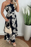 Tropical Vacation Maxi Halter Neck Dress