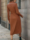 Long Sleeve Midi Office Dress